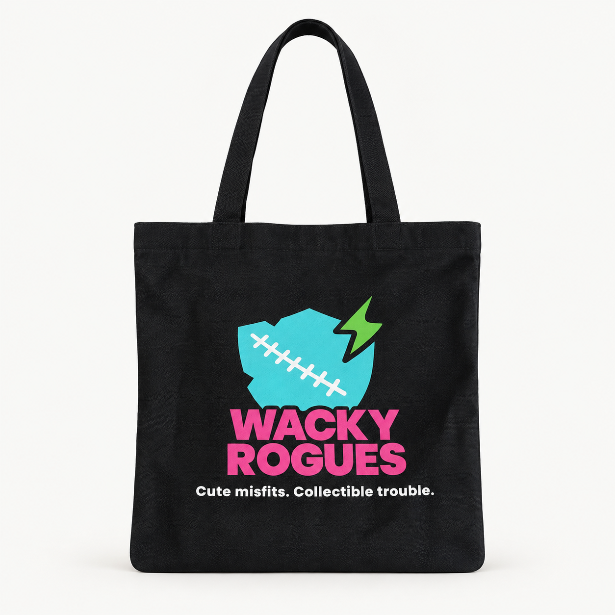 Black Wacky Rogues Logo Canvas Bag